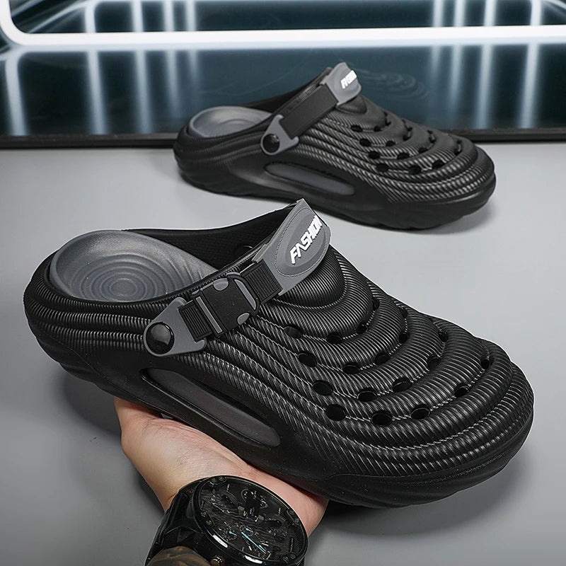 XMISTUO Men's Thick-Soled EVA Midsole Closed-Toe Slippers Non-Slip Outdoor Beach Sports Sandals Breathable Mixed Colors Summer