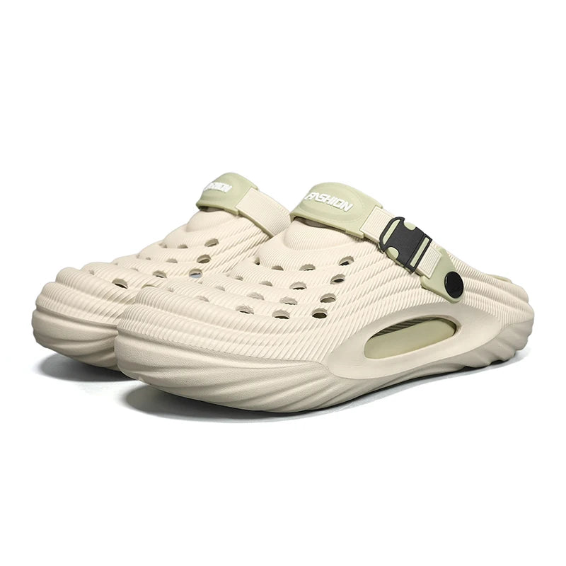 XMISTUO Men's Thick-Soled EVA Midsole Closed-Toe Slippers Non-Slip Outdoor Beach Sports Sandals Breathable Mixed Colors Summer
