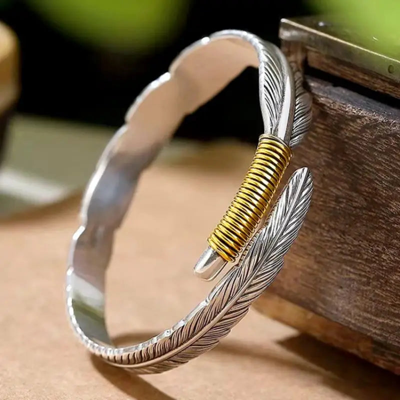 Boho Vintage Ethnic Style Engraved Fish Pattern Bracelet Silver Color Open Cuff Bracelet Men Girls Trend Casual Jewelry Gifts