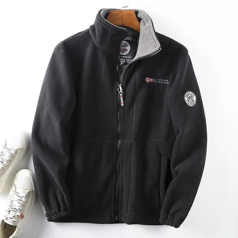 Veste Double Polaire Smile Pour Homme, Col Montant, Vêtements Décontractés, Chaud, Épais, Haute Qualité, Hiver, 2024, Comb