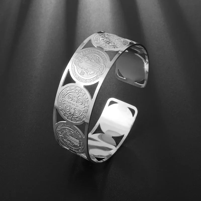 Vintage Punk Silver Color Feather Cuff Bracelet for Men Women Wrist Adjustable Bracelet Charm Birthday Gift