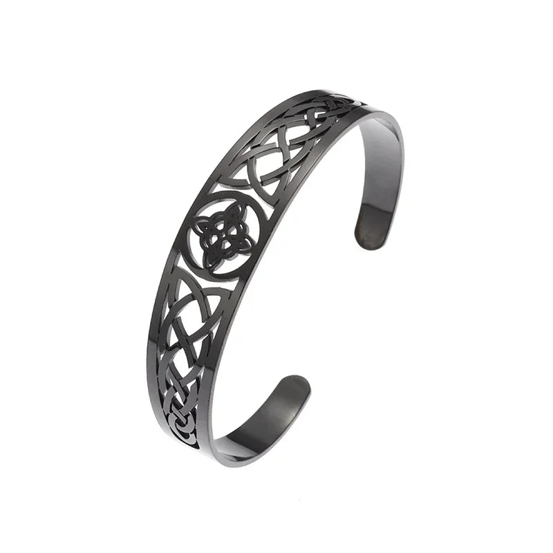 Vintage Punk Silver Color Feather Cuff Bracelet for Men Women Wrist Adjustable Bracelet Charm Birthday Gift