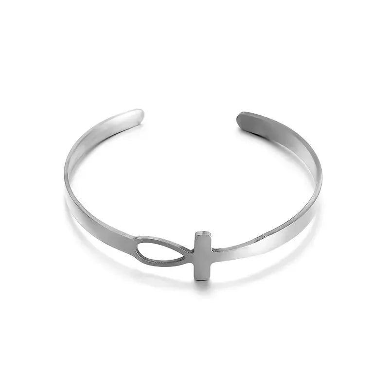Vintage Punk Silver Color Feather Cuff Bracelet for Men Women Wrist Adjustable Bracelet Charm Birthday Gift