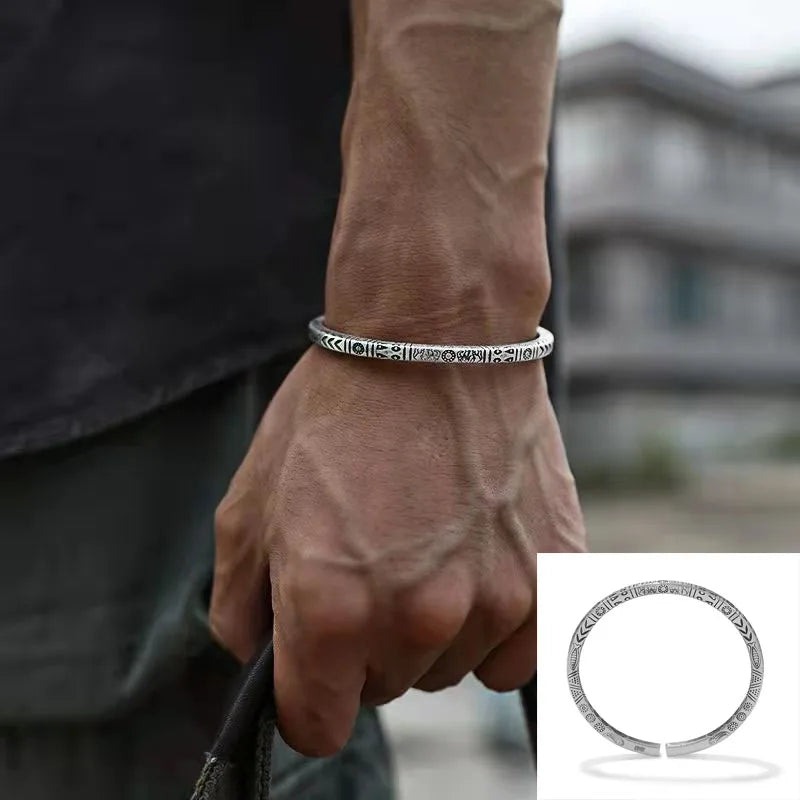 Punk Simple Silver Color Twisted Mobius Cuff Bangles Infinite Loop Bracelet Men\'s Fashion Casual Party Jewelry Gift