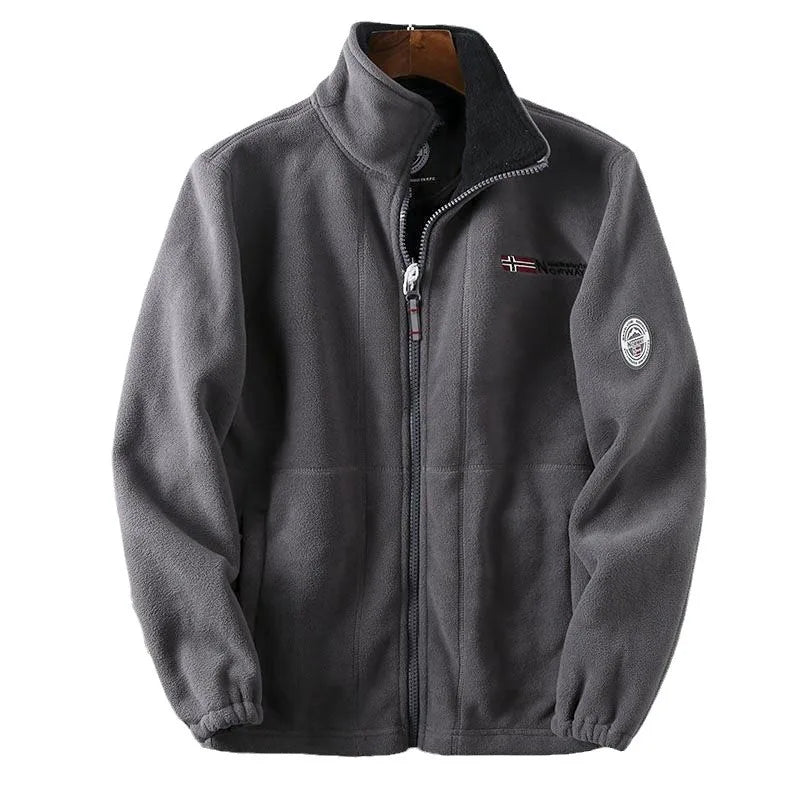 Veste Double Polaire Smile Pour Homme, Col Montant, Vêtements Décontractés, Chaud, Épais, Haute Qualité, Hiver, 2024, Comb