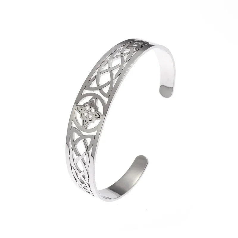 Vintage Punk Silver Color Feather Cuff Bracelet for Men Women Wrist Adjustable Bracelet Charm Birthday Gift