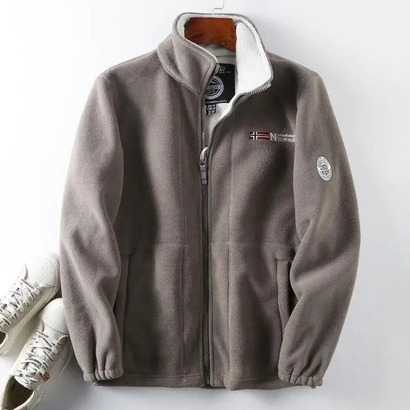 Veste Double Polaire Smile Pour Homme, Col Montant, Vêtements Décontractés, Chaud, Épais, Haute Qualité, Hiver, 2024, Comb