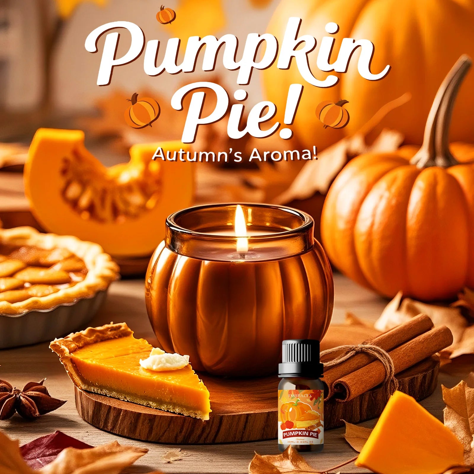 10ml Pumpkin pie Fragrance Essential Oils Refreshing Car Aromatherapy For Aroma Diffusers Oil