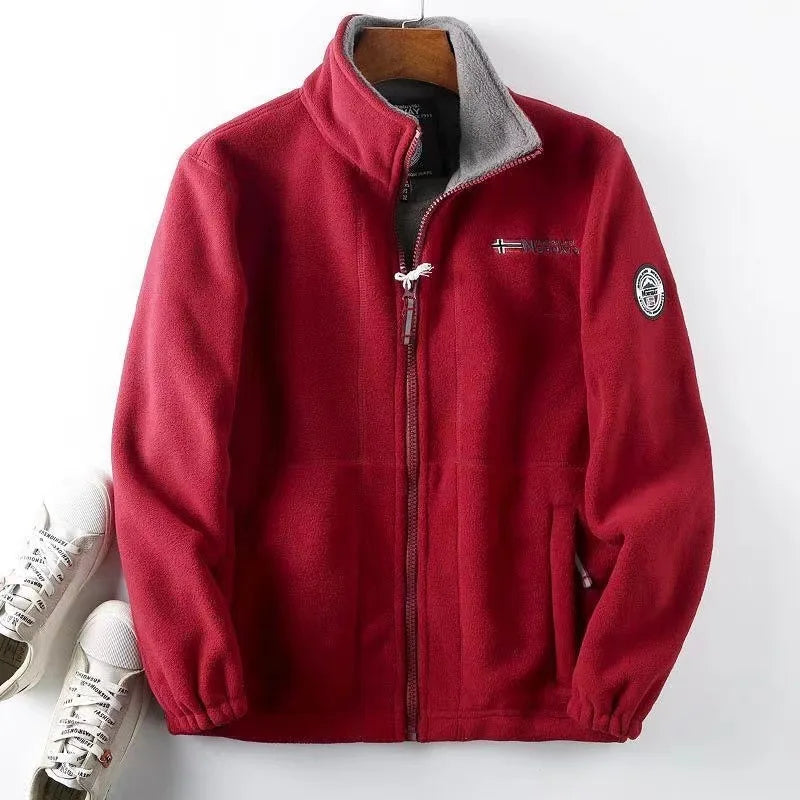 Veste Double Polaire Smile Pour Homme, Col Montant, Vêtements Décontractés, Chaud, Épais, Haute Qualité, Hiver, 2024, Comb