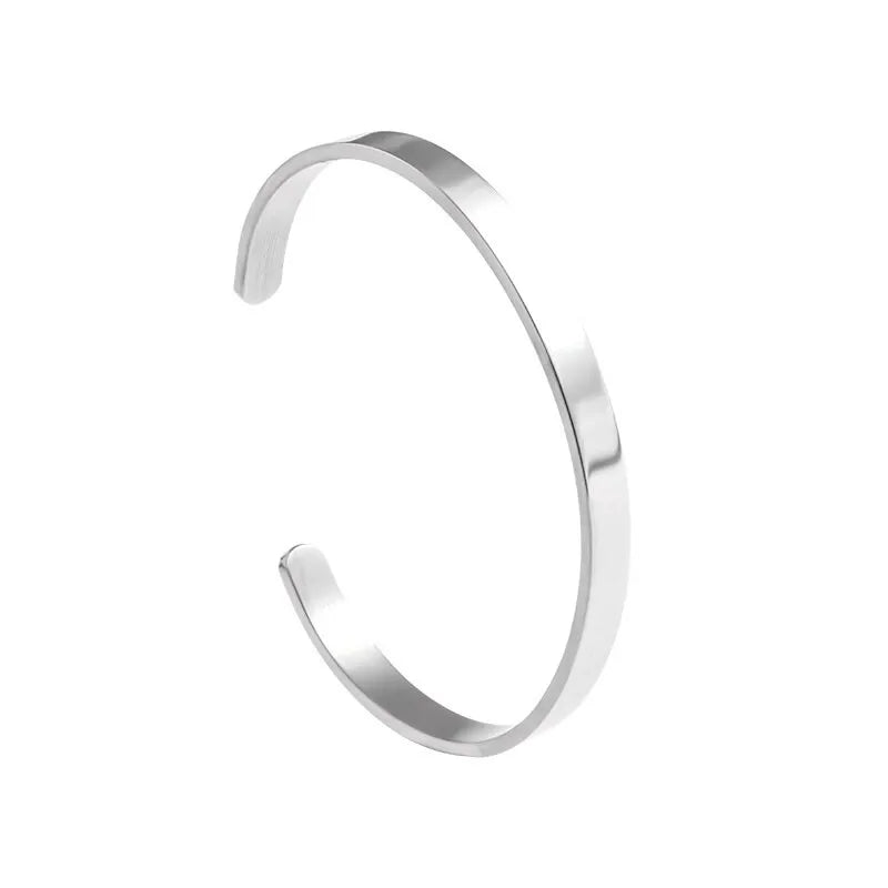 Punk Simple Silver Color Twisted Mobius Cuff Bangles Infinite Loop Bracelet Men\'s Fashion Casual Party Jewelry Gift