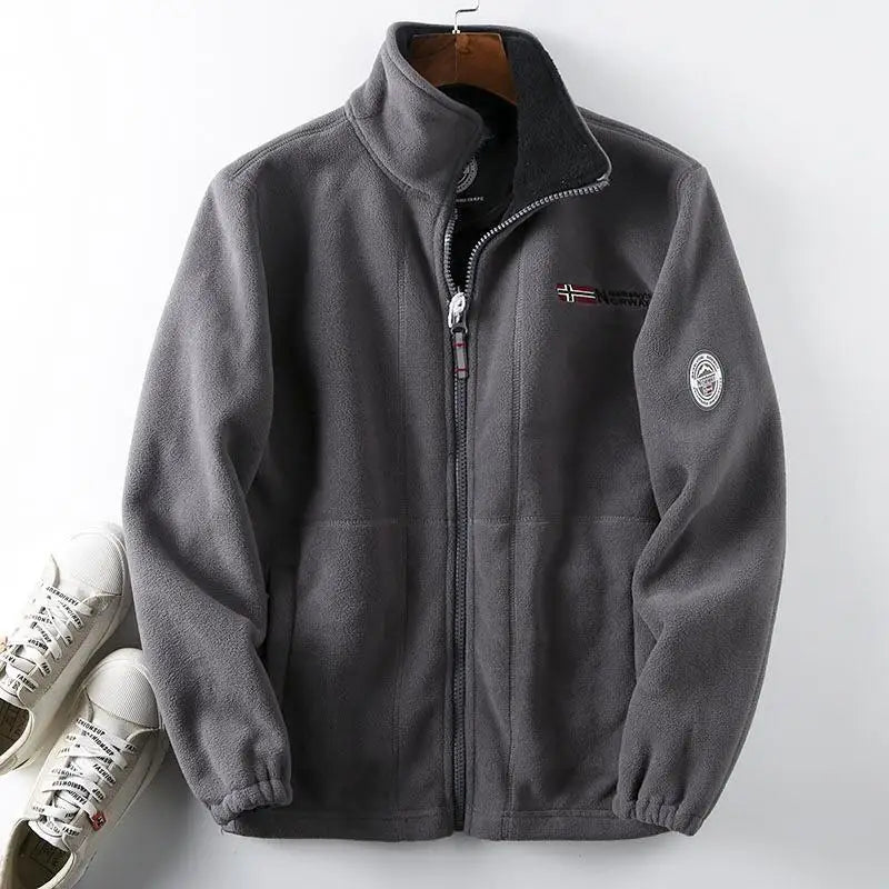 Veste Double Polaire Smile Pour Homme, Col Montant, Vêtements Décontractés, Chaud, Épais, Haute Qualité, Hiver, 2024, Comb