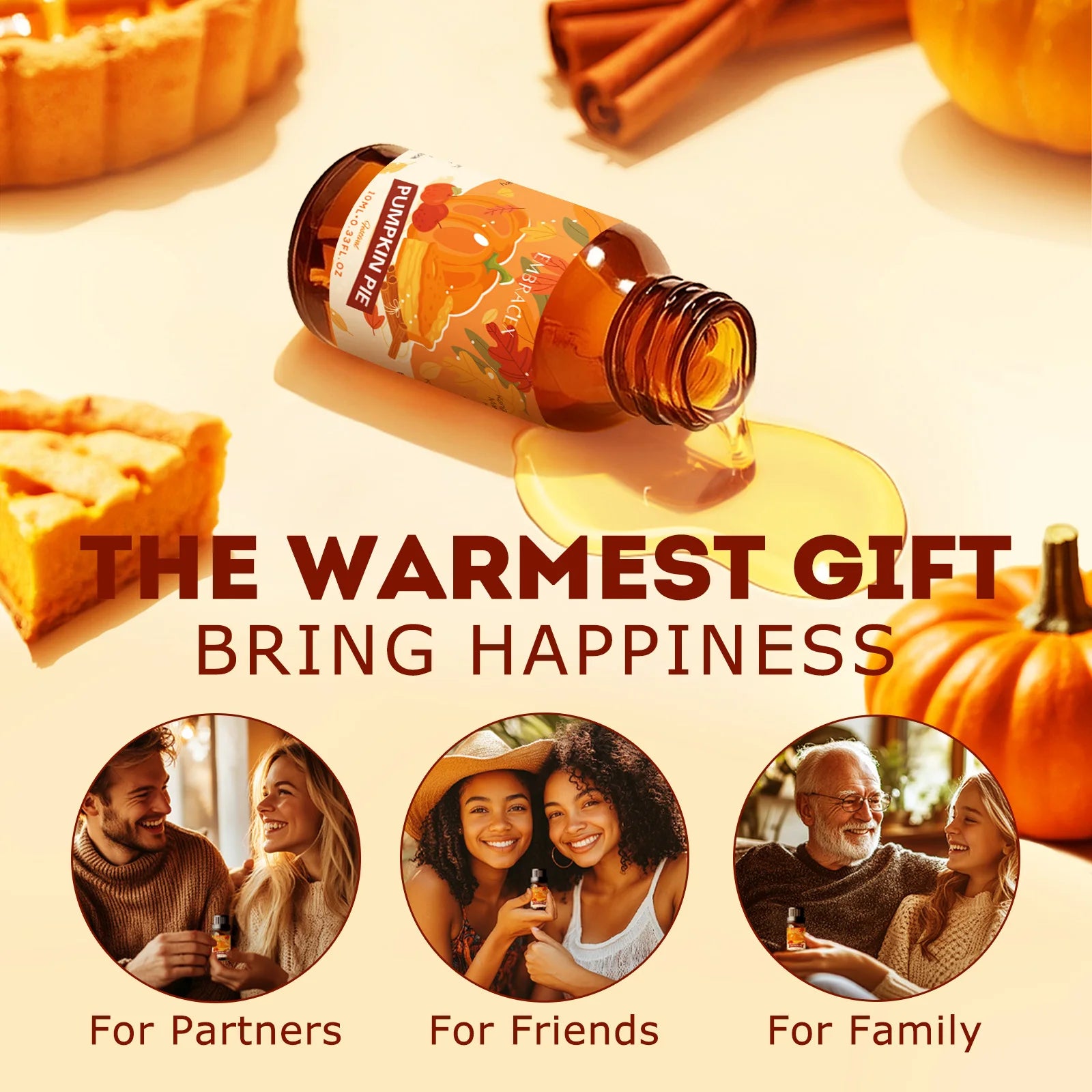10ml Pumpkin pie Fragrance Essential Oils Refreshing Car Aromatherapy For Aroma Diffusers Oil