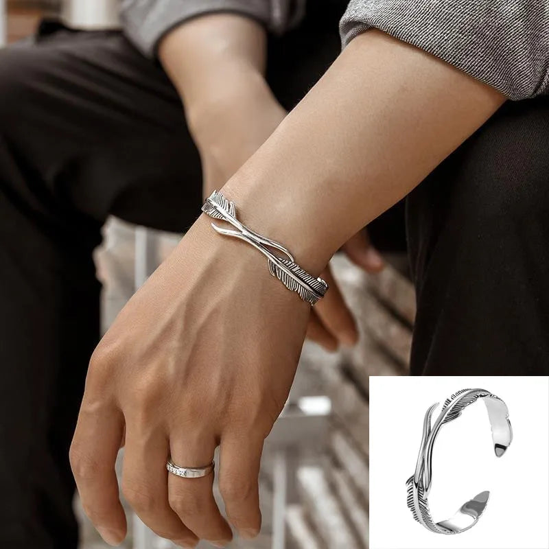Punk Simple Silver Color Twisted Mobius Cuff Bangles Infinite Loop Bracelet Men\'s Fashion Casual Party Jewelry Gift