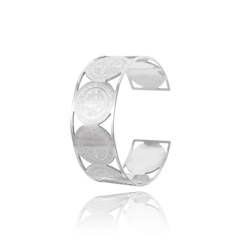 Vintage Punk Silver Color Feather Cuff Bracelet for Men Women Wrist Adjustable Bracelet Charm Birthday Gift