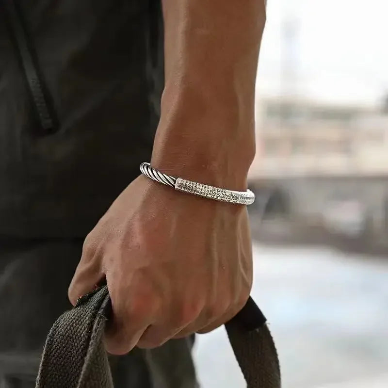 Vintage Punk Silver Color Feather Cuff Bracelet for Men Women Wrist Adjustable Bracelet Charm Birthday Gift
